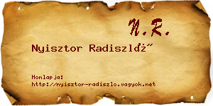 Nyisztor Radiszló névjegykártya